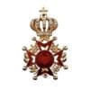 Red Crystal Crown Star Brooch – Royal-Inspired Vintage Jewellery