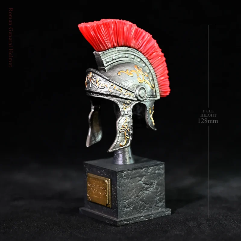Roman General Helmet Replica – Hand-Painted 13cm Resin Display Model