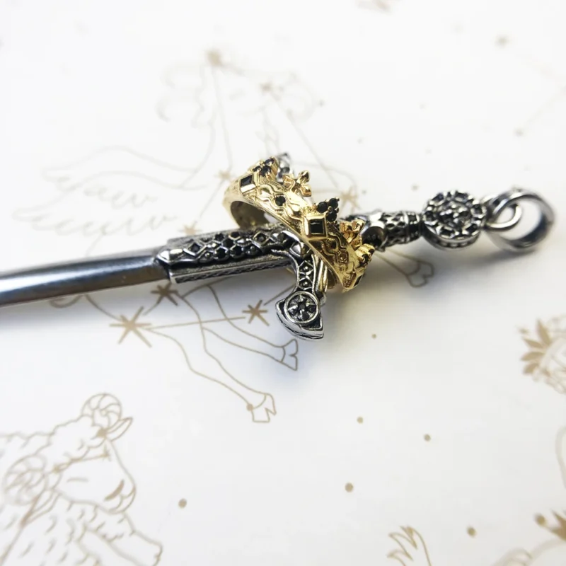 Large Sword With Crown Pendant - Image 4