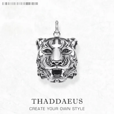 Three-Dimensional Blackened Tiger Pendant