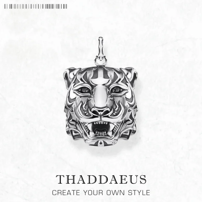 Three-Dimensional Blackened Tiger Pendant