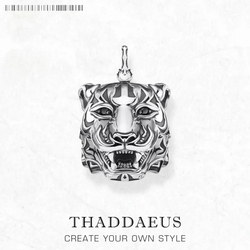 Three-Dimensional Blackened Tiger Pendant