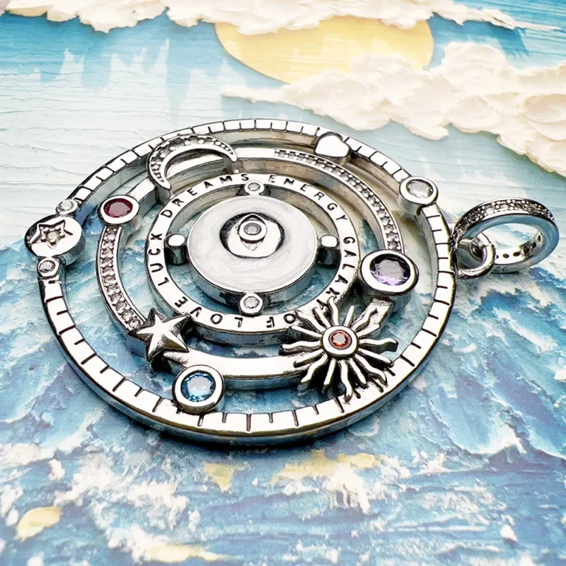 Cosmic Design Talismans: Vintage Silver Pendant - Image 6