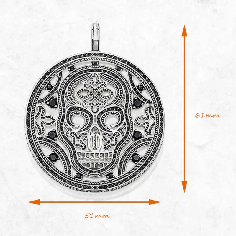 Skull Mask Pendant: Vintage Silver Jewelry Piece - Image 2
