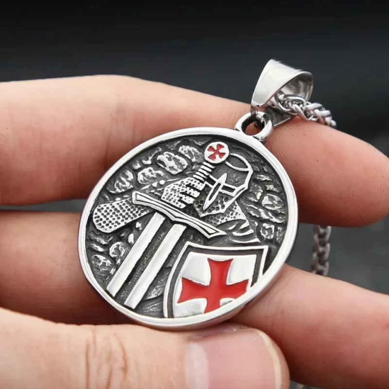 Knight Templar Cross Pendant Necklace - Image 5