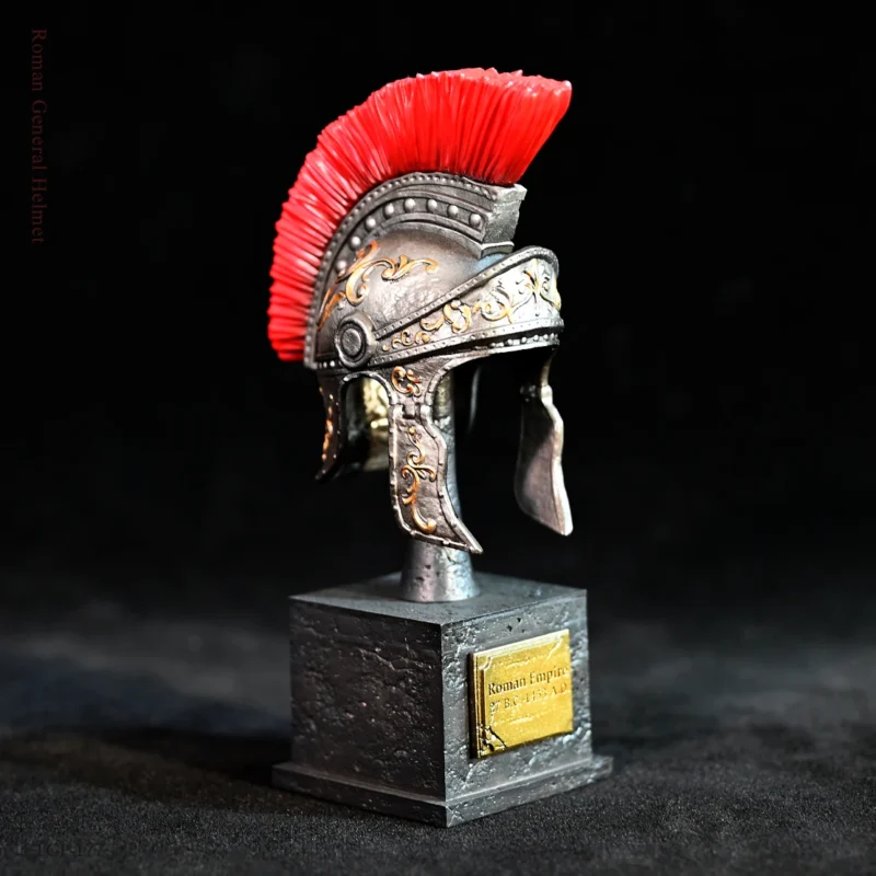 Roman General Helmet Replica – Hand-Painted 13cm Resin Display Model