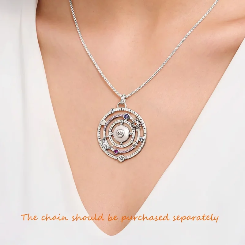 Cosmic Design Talismans: Vintage Silver Pendant - Image 3