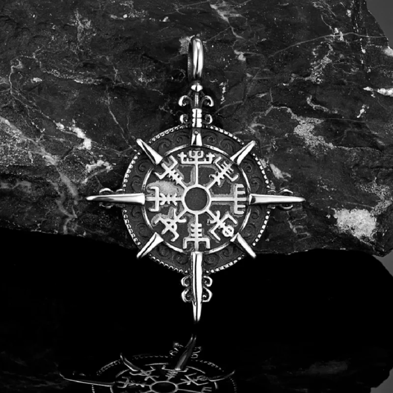 Viking Compass Necklace – Norse Vegvísir Pendant - Image 5