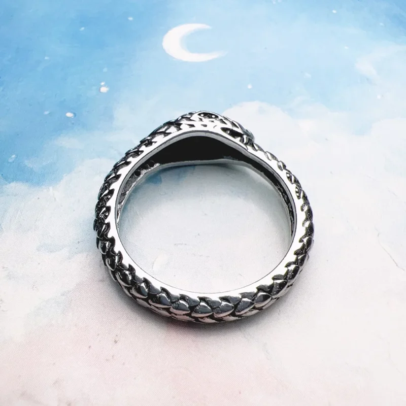 Blackened Snake Ring – Sterling Silver Serpent Jewellery - Image 5