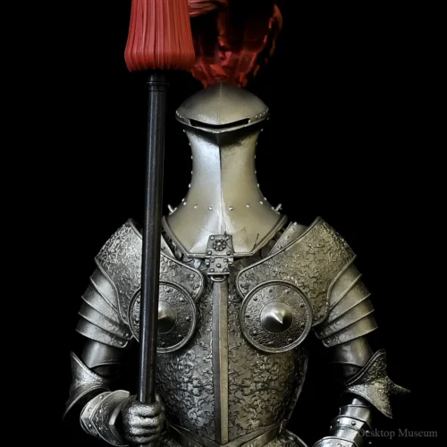 Miniature Resin European Knight with Spear – Desktop Decoration