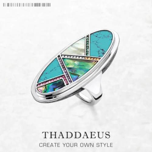 Mystic Mosaic Turquoise Statement Ring – 925 Sterling Silver