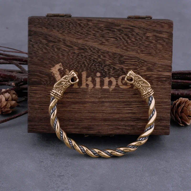 Viking Wolf-Head Bracelet – Norse Heritage Jewellery - Image 3
