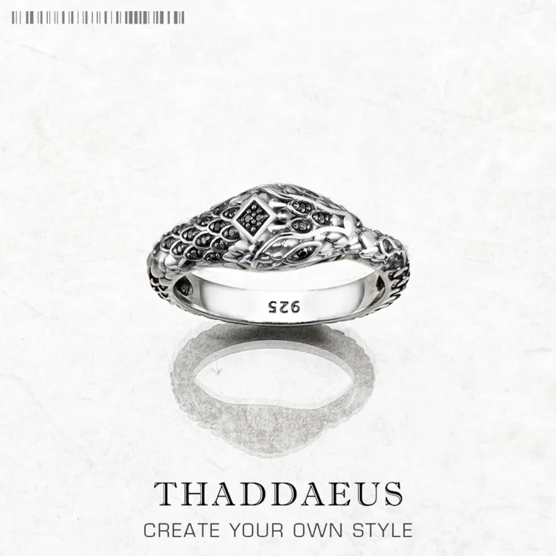 Blackened Snake Ring – Sterling Silver Serpent Jewellery