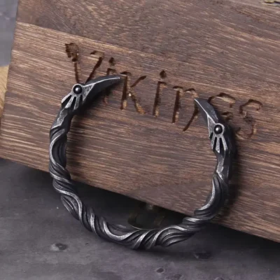 Stainless Steel Viking Raven Bracelet – Norse Heritage Jewellery