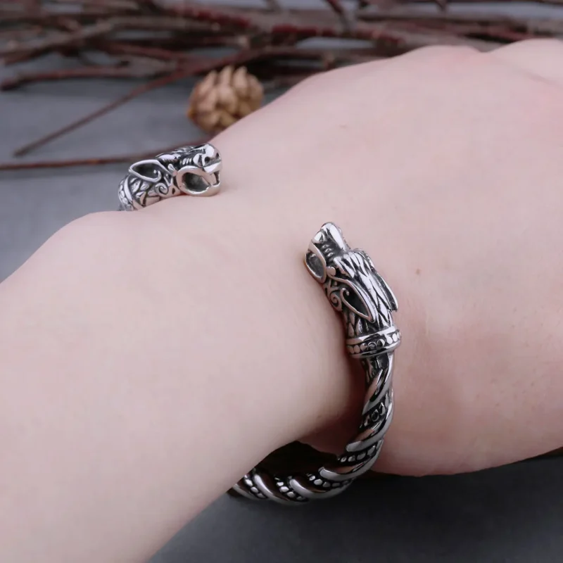 Viking Wolf-Head Bracelet – Norse Heritage Jewellery - Image 6