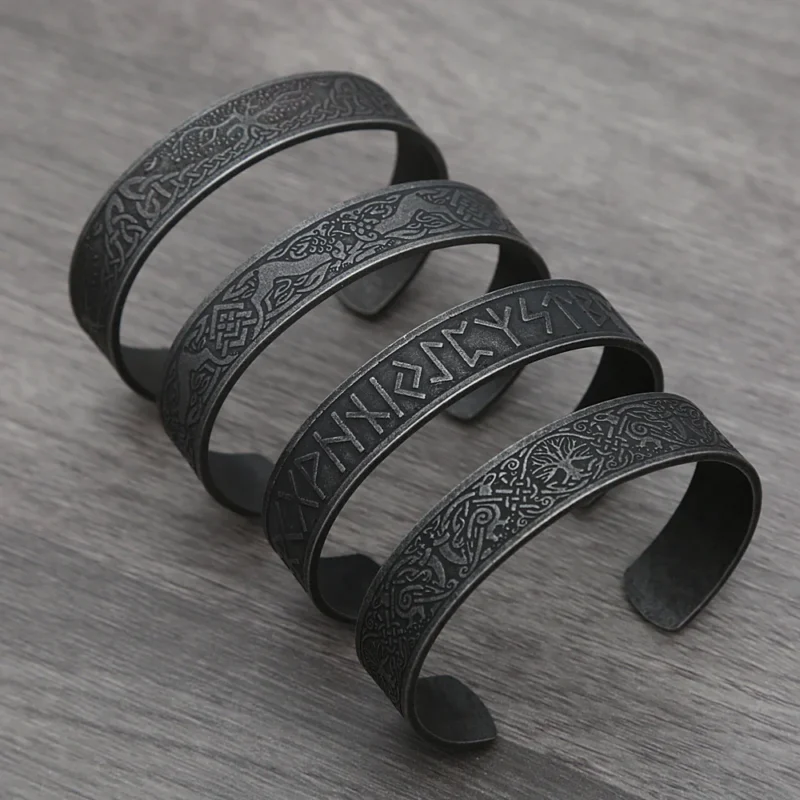 Nordic Viking Rune Bracelet – Stainless Steel Tree of Life