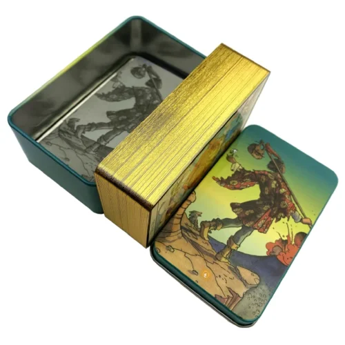 Metal Box Gilded Tarot Deck – Classic Rider–Waite–Smith Cards