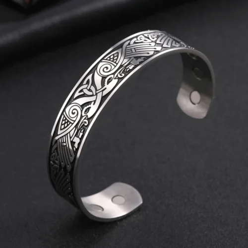 Nordic Odin Crow Cuff Bracelet – Viking Raven Jewellery