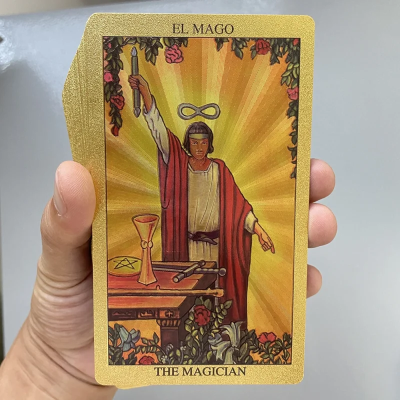 Golden Foil Tarot Cards – Spanish & English Bilingual Deck - Image 3