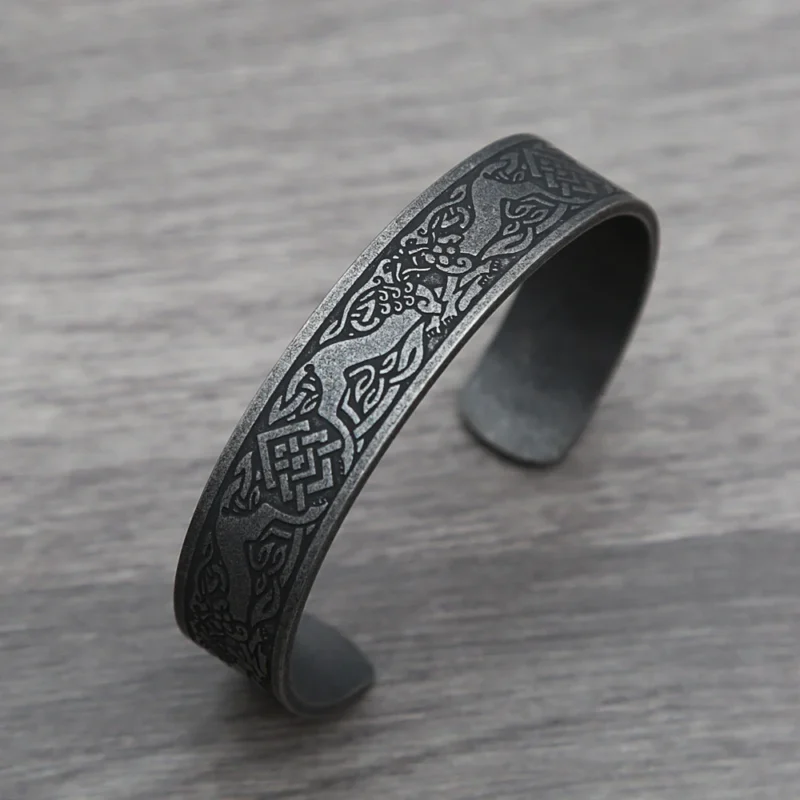 Nordic Viking Rune Bracelet – Stainless Steel Tree of Life - Image 4