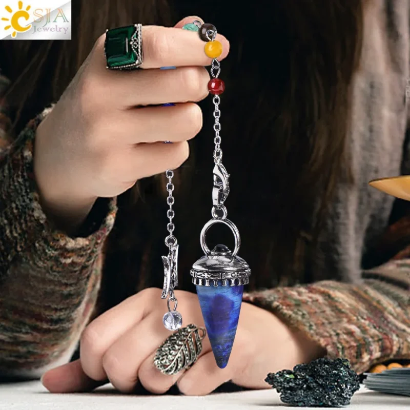 Natural Stone Cone Pendulum – Amethyst and Rose Quartz - Image 7