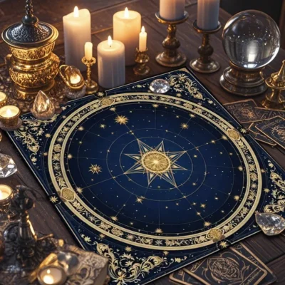 Star Map Tarot Tablecloth – Astrology Altar Cloth for Rituals