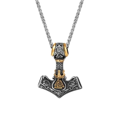 Vikings Crown Thor’s Hammer Necklace – Norse Mjölnir Pendant