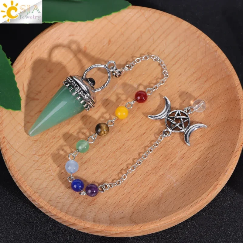 Natural Stone Cone Pendulum – Amethyst and Rose Quartz - Image 4