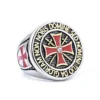Red Cross Templar Ring – Men’s Masonic Knight Ring